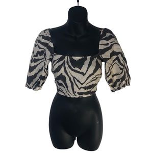 Zebra 🦓 Print Unique Crop Top with sleeves.